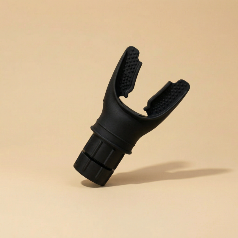 Product image of black breathing device angled